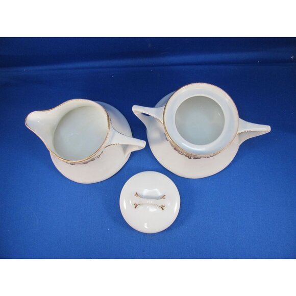 Vintage 1940s Porcelain Creamer and Sugar Bowl Set Signed Z.S.C Bavaria - Picture 10 of 13